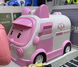 Машинка на радіокеруванні Kimi 180-2 A Швидка допомога Ембер Героїня мультфільму Robocar Poli Біло-рожева, фото 2
