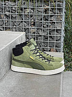 Мужские ботинки Puma Mid Corduroy Olive Winter Fur (с мехом) 13765 41