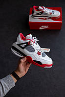 Мужские кроссовки Air Jordan 4 Retro White Fire Red DC7770-160 (с мехом)