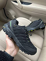 Зимние мужские кроссовки Merrell Vibram Cordura Black Light Green (термо) ALL14645