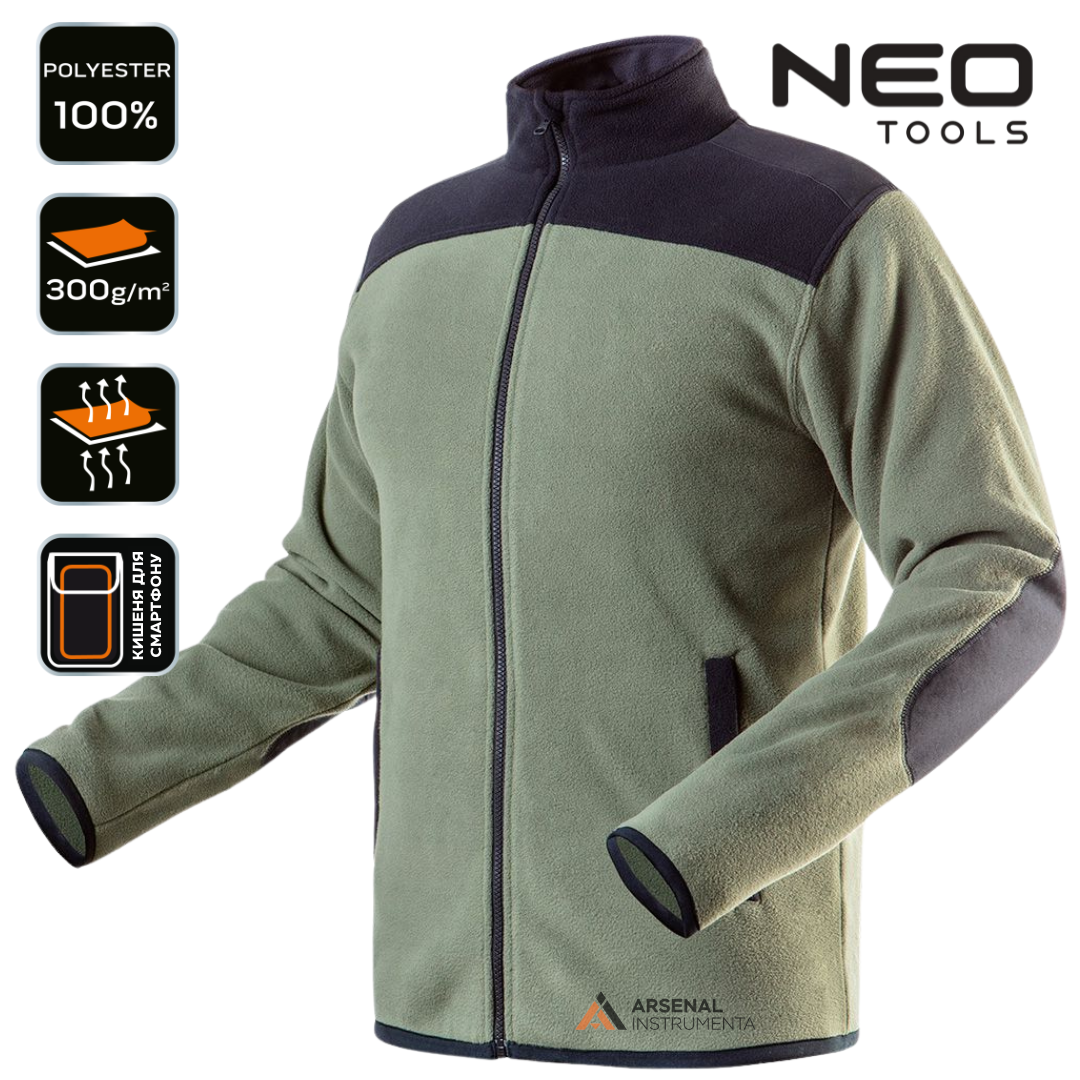 Купить Кофта флисовая рабочая мужская, усиленная NEO CAMO OLIVE 81-505 ...