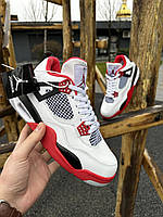 ЗИМОВІ КРОСІВКИ Nike Air Jordan 4 Retro ЛІЦЕНЗІЯ (white / red) Отличное качество Размер 44 (28 см)