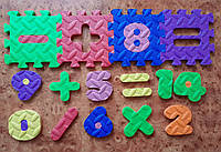 Развивающий коврик пазл цифры "математика" | набор 16шт, 13*13см,10мм