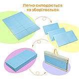 Дитячий складний термокилимок однотонний 2000х1500х10мм Блакитний (297) SW-00001190, фото 5