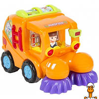 Спецтехника, инерционная, 12см, детская игрушка, уборочная машина, от 1 года, Limo Toy 386 C