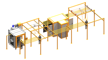 Лінія порошкового фарбування Ellipse - 1.3 для габаритів цеху: 17.7м х 6.8м