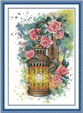 Набір для вишивання за нанесеною на канву схемою "Rose Wall Sconce". AIDA 14CT printed 27*36 см