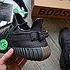 Чоловічі кросівки Adidas Yeezy Boost 350 V2 Cinder (Чорні) Адідас Ізі Буст 350 текстиль primeknit рефлектив демісезон, фото 5