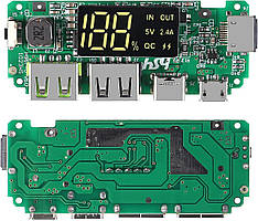 Контролери заряду Li-ion акумуляторів плата заряджання 18650 батарей із виходами 2xUSB та екраном H961-U 6.1