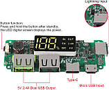 Контролери заряду Li-ion акумуляторів плата заряджання 18650 батарей із виходами 2xUSB та екраном H961-U 6.1, фото 9