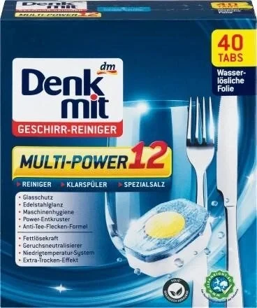 Таблетки для посудомийної машини Denkmit Multi-Power 12 in1 40 шт., фото 1