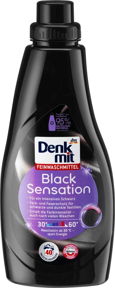 Гель для прання Denkmit Black Sensation для чорних речей 1 л 40 прань, фото 1