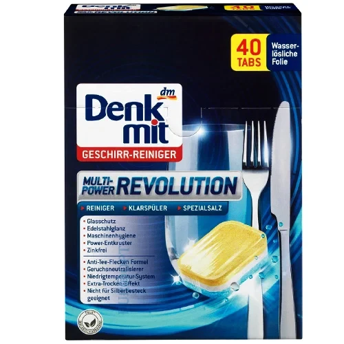 Таблетки для посудомийних машин Denkmit Revolution 40 шт., фото 1