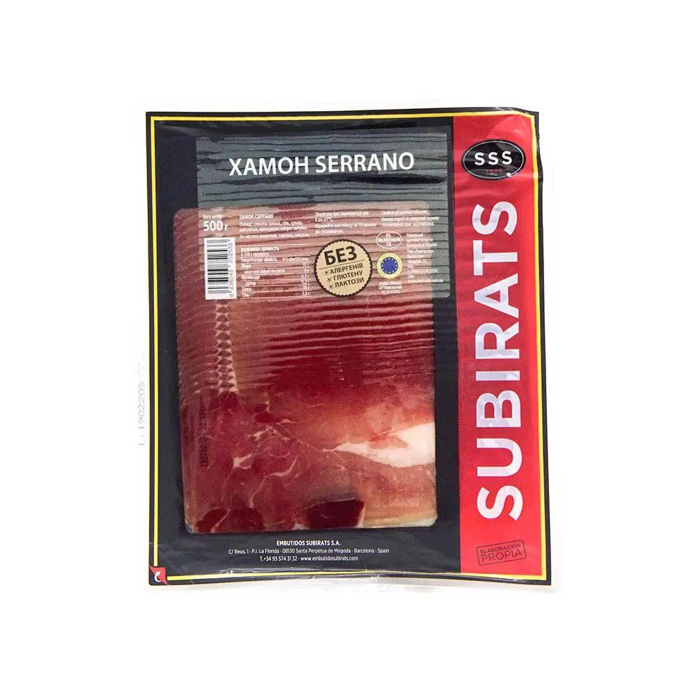 Нарізання Хамон Subirats Jamon Serrano 500 г, фото 1