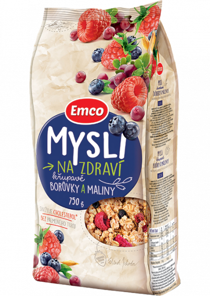 Мюслі Emco малина, чорниця та журавлина 750 г, фото 1