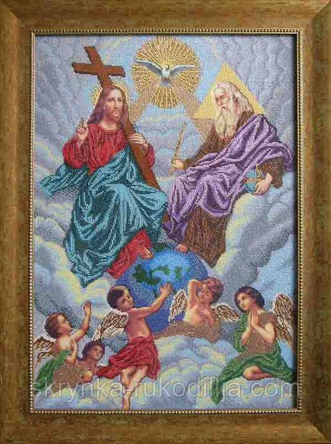 Вишивка бісером ікона  Свята Трійця 47,84 х 67,73см (Солес), фото 1