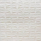Декоративна 3D панель самоклейка під цеглу Білий 700х770х4мм (001-4) SW-00000176