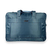 Портфель для ноутбука Zhaocaique, два відділення, кишені, ремінь, розмір 45*35*10 см сіро-зелений