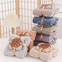 Подарунковий набір рушників із мікрофібри лазня + обличчя Однотонний