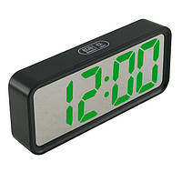 Часы настольные DT-6508 с будильником и USB зарядкой с зеленой подсветкой