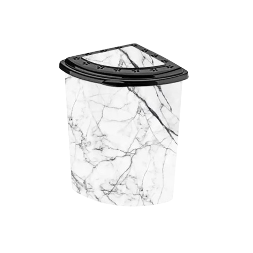 Кошик для білизни 53 л 40*53*55 см кутовий з малюнком білий мармур ELIF, фото 1