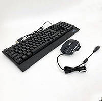 Клавиатура+мышка UKC с LED подсветкой от USB M-710, клавиатура игровая с подсветкой DZ-504 и мышкой
