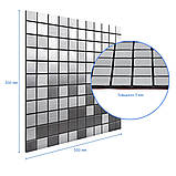 Самоклеюча алюмінієва плитка срібна мозаїка 300х300х3мм SW-00001167 (D), фото 3
