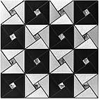 Самоклеюча алюмінієва плитка 300х300х3мм Чорно-срібна зі стразами SW-00001773