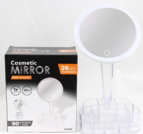 Дзеркало настільне для макіяжу з підсвіткою USB Cosmetie mirror 26 LED, фото 3