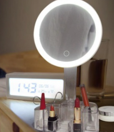 Дзеркало настільне для макіяжу з підсвіткою USB Cosmetie mirror 26 LED, фото 4