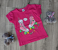 GMO Kids Кеди Дитяча рожева футболка для дівчинки з принтом котики 104-110 зріст 5-6 років