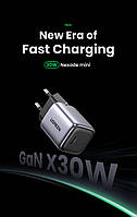 Сетевое зарядное устройство для устройства UGREEN Nexode mini 30W GaN USB-C Fast Charger Grey CD319