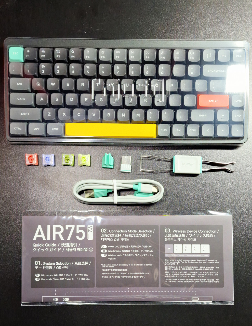 Bluetooth клавиатура NuPhy Air75 v2 (Basalt Black, Cowberry Switch) (ID ...