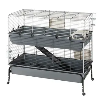 Клітка для кроликів двоповерхова підставка на колесах Ferplast Rabbit 120 Double 118 x 58 x h 117 cm, фото 1