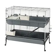 Клітка для кроликів двоповерхова підставка на колесах Ferplast Rabbit 120 Double 118 x 58 x h 117 cm, фото 5