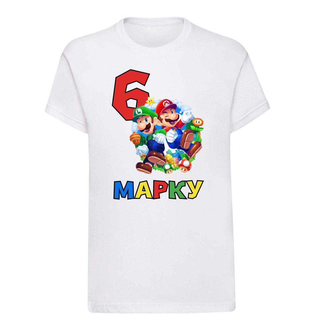 Дитяча футболка з принтом Super Mario - 6 років з ім'ям