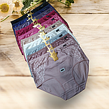 Труси жіночі з високою посадкою бавовняні з мереживом 1 шт Розміри XL XXL 3XL, фото 5