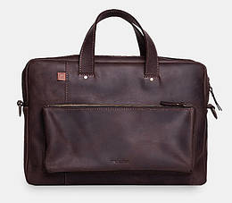 Шкіряна сумка для ноутбука 15 дюймів «Біз» Biz, з шкірним плечовим ременем, колір в наявності