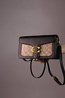 Женская сумка Coach Tabby black/brown, женская сумка Коуч черного и коричневого цвета