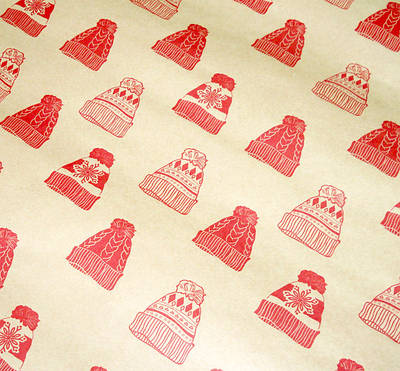 Папір крафт пакувальний з малюнком "Шапки"