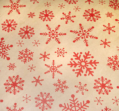 Папір пакувальний крафіт з малюнком "Сніжинки"