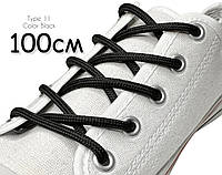 Шнурки для обуви Kiwi (Киви) круглые простые 100 см 4,5 мм цвет чёрный (упаковка 36 пар). Тип 11