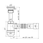 Сифон для раковини ANIplast з нарізним випуском 70 мм, з гнучкою трубою 40х40/50 мм С0115EU, фото 2