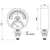 Термоманометр 0-4 бар 0-120*С 1/2" діаметр 80 мм. нижнє латунне підключення, фото 2
