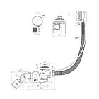 Сифон для ванної ANIplast "Бриг" напівавтоматичний, з перехідною трубою 45°40х50, 520 мм металева, фото 2