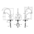 Змішувач для кухні з під'єднанням до фільтра Kroner KRP Edelstahl Klassisch — PVD03817BLK, фото 2