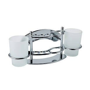 Стакан подвійний із тримачем зубних щіток для ванної кімнати Kroner KRM Rizze — ACC311