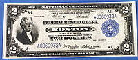 Банкнота США 2 доллара 1914 г. Репринт