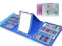 Набір для малювання блакитний кейс 208 од. Дитячі набори для малювання та творчості Розвиваюча іграшка kpl