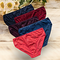 Трусики сліп жіночі з мереживом батальні Упаковка 5 шт Розміри 2XL 3XL 4XL